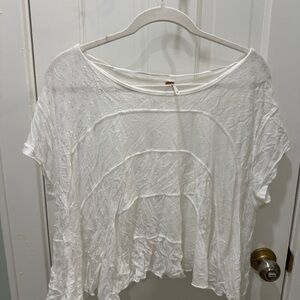 Free People White Relaxed Boxy Tee